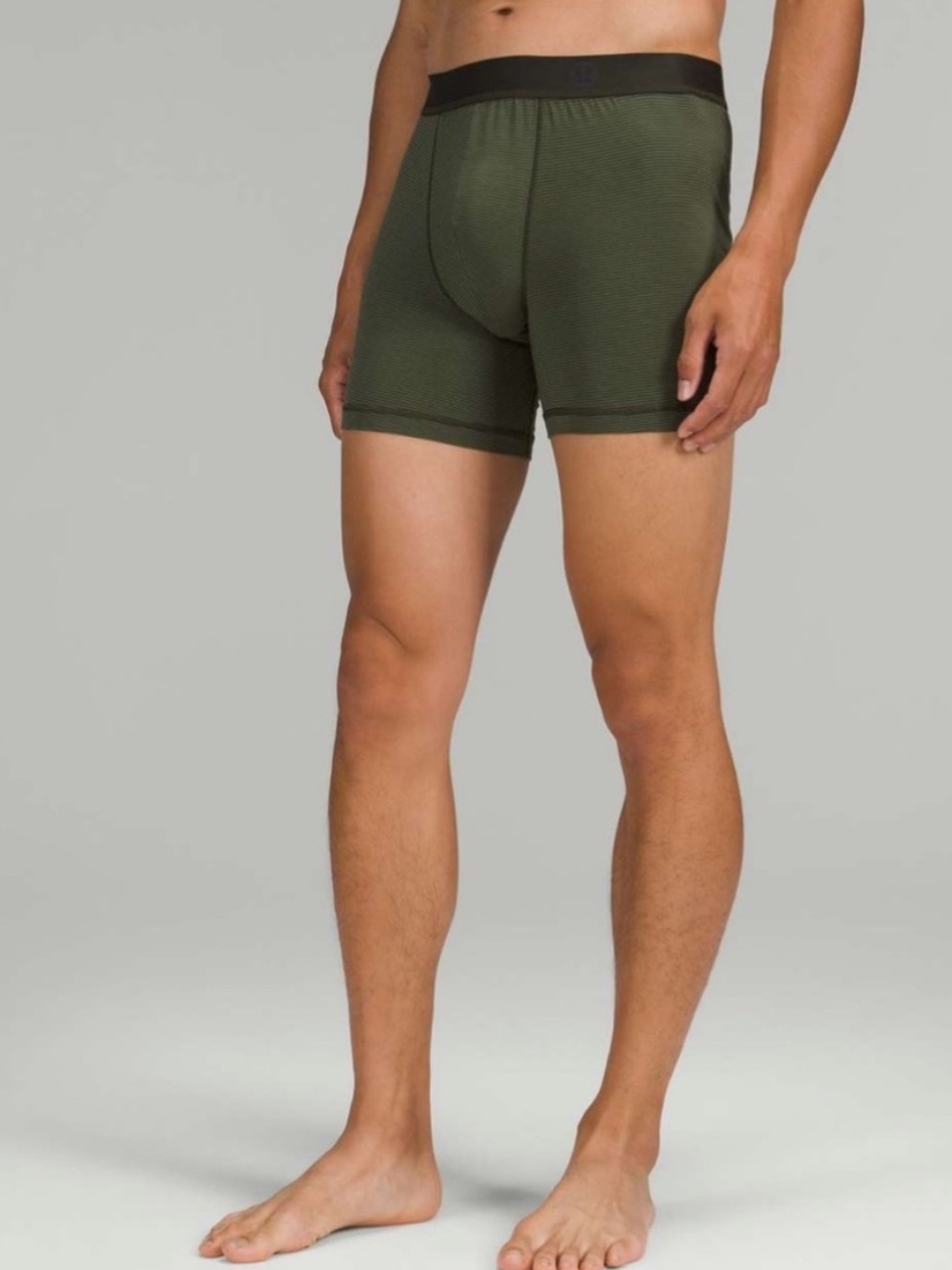 Lululemon Always In Motion Boxer 5" Jumie Stripe Print Olive